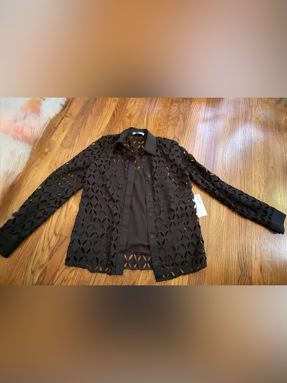 *Bailey 44 Black Laser-Cut Shirt Jacket